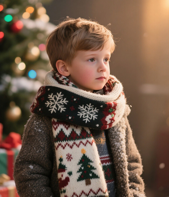 M&aacute;y dệt khăn qu&agrave;ng cổ Changhua th&agrave;nh khăn qu&agrave;ng cổ Gi&aacute;ng sinh cho b&eacute;