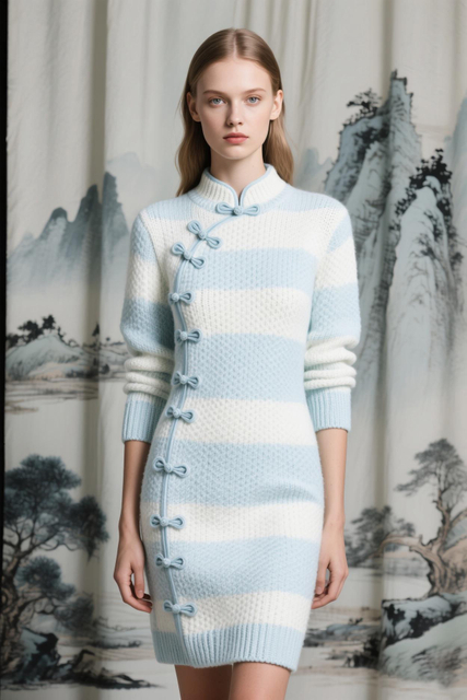 Kiinalaistyylinen pusero tasaiseen neulekoneeseen